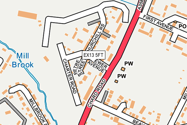 EX13 5FT map - OS OpenMap – Local (Ordnance Survey)