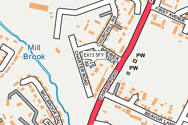 EX13 5FY map - OS OpenMap – Local (Ordnance Survey)