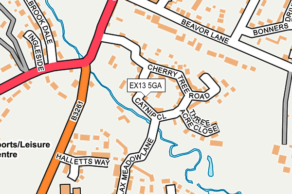 EX13 5GA map - OS OpenMap – Local (Ordnance Survey)