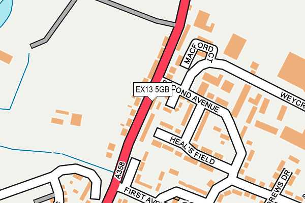 EX13 5GB map - OS OpenMap – Local (Ordnance Survey)
