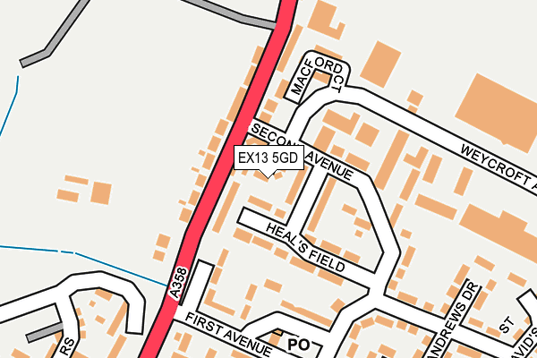EX13 5GD map - OS OpenMap – Local (Ordnance Survey)