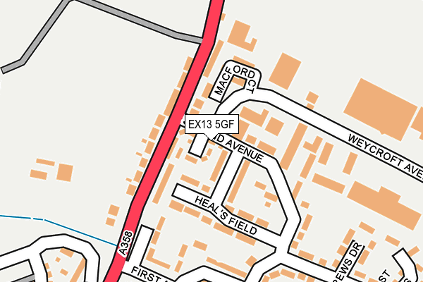 EX13 5GF map - OS OpenMap – Local (Ordnance Survey)