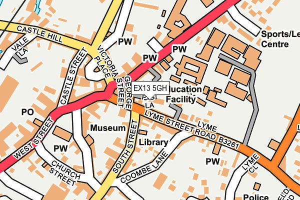 EX13 5GH map - OS OpenMap – Local (Ordnance Survey)