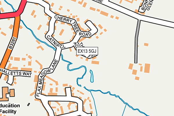 EX13 5GJ map - OS OpenMap – Local (Ordnance Survey)