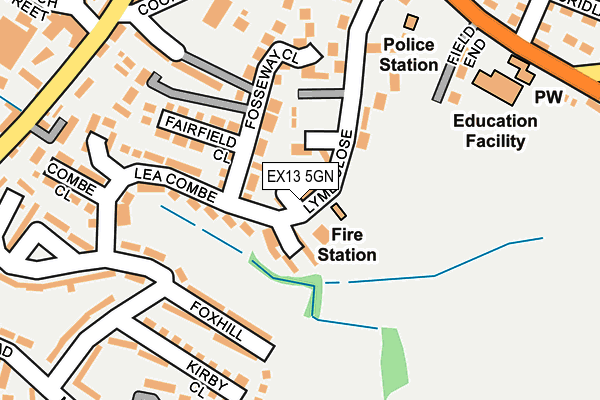 EX13 5GN map - OS OpenMap – Local (Ordnance Survey)