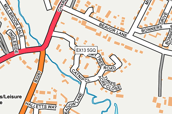 EX13 5GQ map - OS OpenMap – Local (Ordnance Survey)