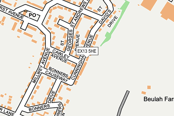 EX13 5HE map - OS OpenMap – Local (Ordnance Survey)