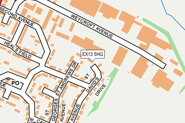 EX13 5HG map - OS OpenMap – Local (Ordnance Survey)