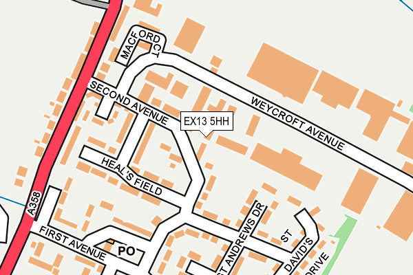 EX13 5HH map - OS OpenMap – Local (Ordnance Survey)