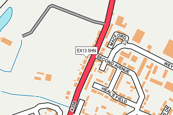 EX13 5HN map - OS OpenMap – Local (Ordnance Survey)