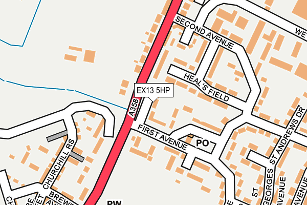 EX13 5HP map - OS OpenMap – Local (Ordnance Survey)