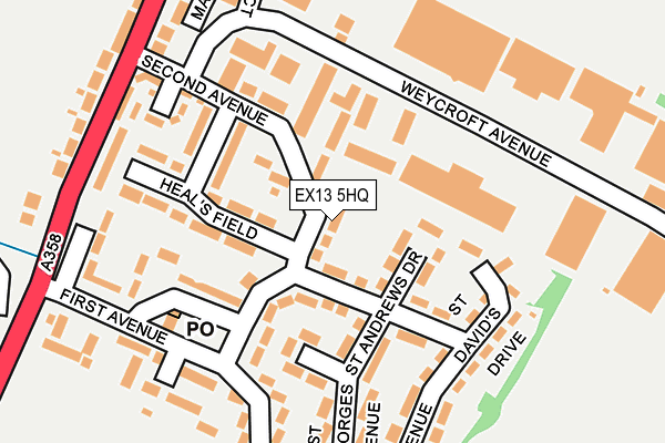 EX13 5HQ map - OS OpenMap – Local (Ordnance Survey)