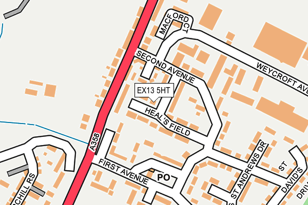 EX13 5HT map - OS OpenMap – Local (Ordnance Survey)