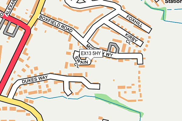 EX13 5HY map - OS OpenMap – Local (Ordnance Survey)