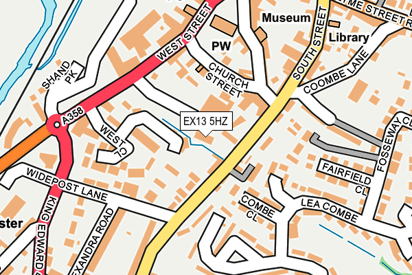 EX13 5HZ map - OS OpenMap – Local (Ordnance Survey)