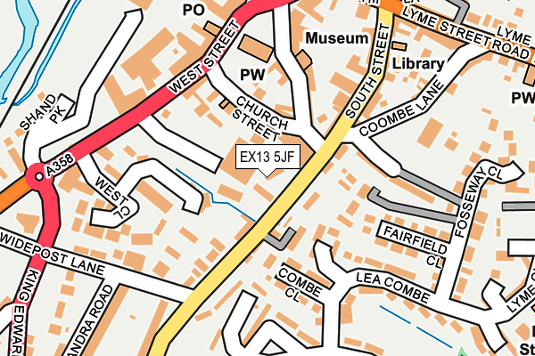 EX13 5JF map - OS OpenMap – Local (Ordnance Survey)