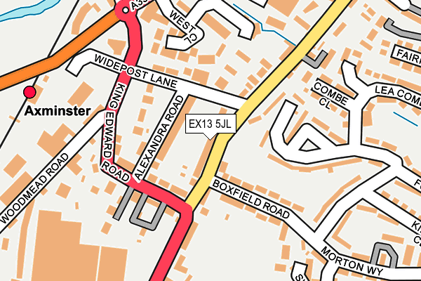 EX13 5JL map - OS OpenMap – Local (Ordnance Survey)