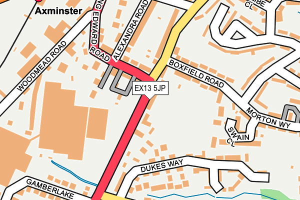 EX13 5JP map - OS OpenMap – Local (Ordnance Survey)