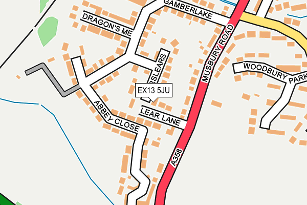 EX13 5JU map - OS OpenMap – Local (Ordnance Survey)