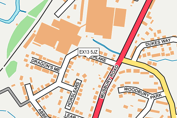 EX13 5JZ map - OS OpenMap – Local (Ordnance Survey)