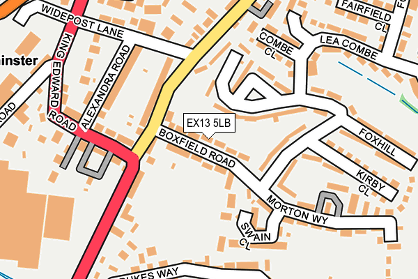 EX13 5LB map - OS OpenMap – Local (Ordnance Survey)