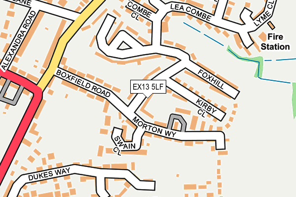 EX13 5LF map - OS OpenMap – Local (Ordnance Survey)