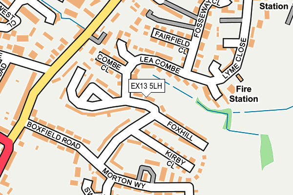 EX13 5LH map - OS OpenMap – Local (Ordnance Survey)