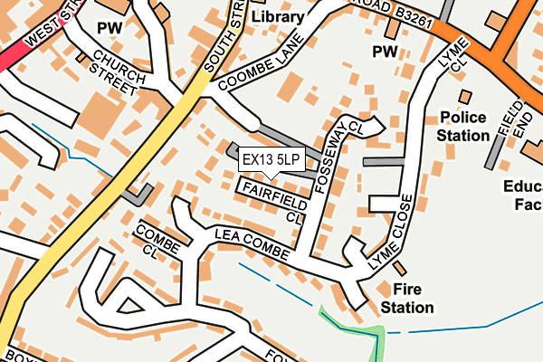 EX13 5LP map - OS OpenMap – Local (Ordnance Survey)