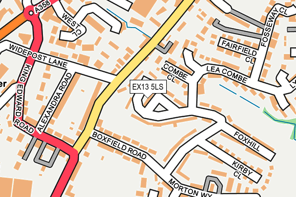 EX13 5LS map - OS OpenMap – Local (Ordnance Survey)