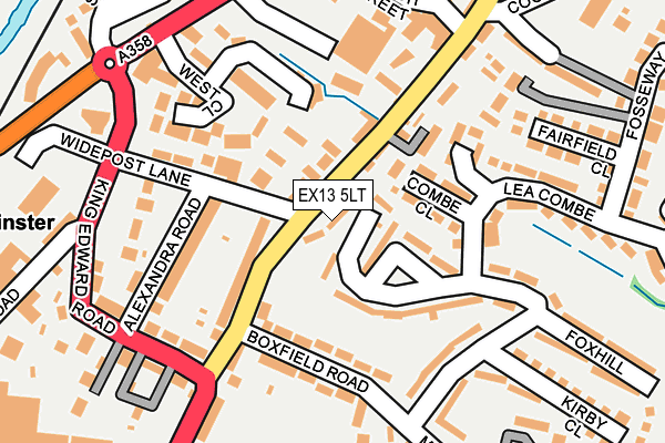EX13 5LT map - OS OpenMap – Local (Ordnance Survey)