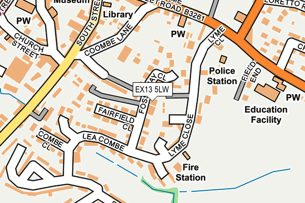 EX13 5LW map - OS OpenMap – Local (Ordnance Survey)