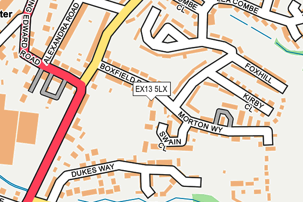EX13 5LX map - OS OpenMap – Local (Ordnance Survey)