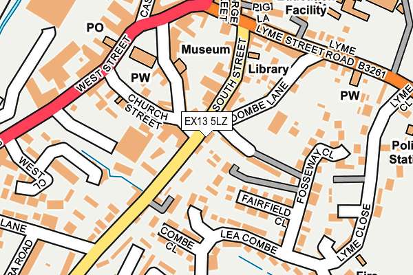 EX13 5LZ map - OS OpenMap – Local (Ordnance Survey)