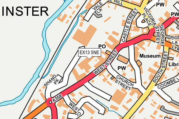 EX13 5NE map - OS OpenMap – Local (Ordnance Survey)