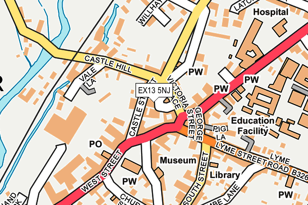 EX13 5NJ map - OS OpenMap – Local (Ordnance Survey)