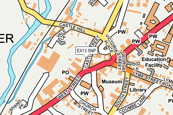 EX13 5NP map - OS OpenMap – Local (Ordnance Survey)