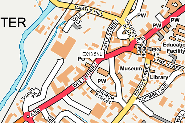 EX13 5NU map - OS OpenMap – Local (Ordnance Survey)