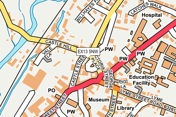 EX13 5NW map - OS OpenMap – Local (Ordnance Survey)