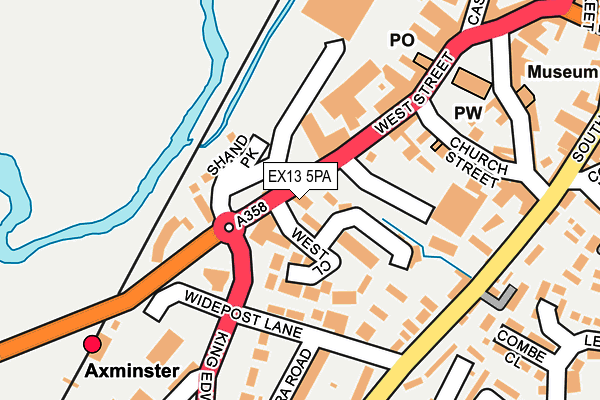 EX13 5PA map - OS OpenMap – Local (Ordnance Survey)