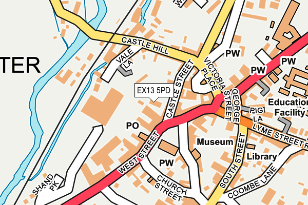 EX13 5PD map - OS OpenMap – Local (Ordnance Survey)