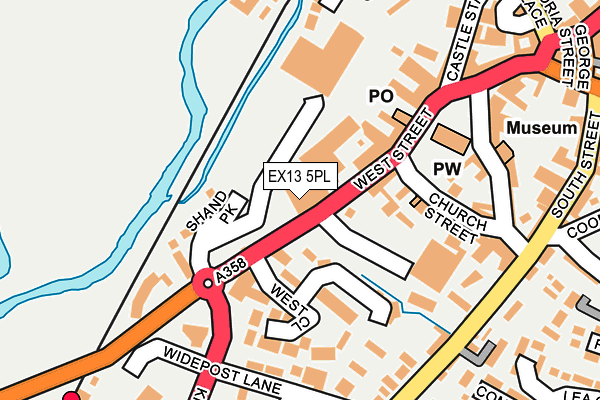 EX13 5PL map - OS OpenMap – Local (Ordnance Survey)