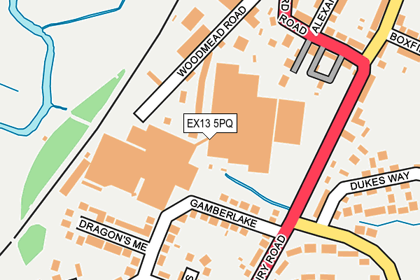 EX13 5PQ map - OS OpenMap – Local (Ordnance Survey)