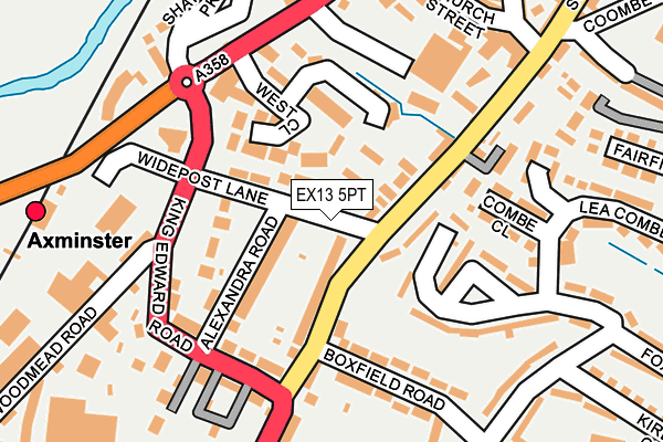 EX13 5PT map - OS OpenMap – Local (Ordnance Survey)