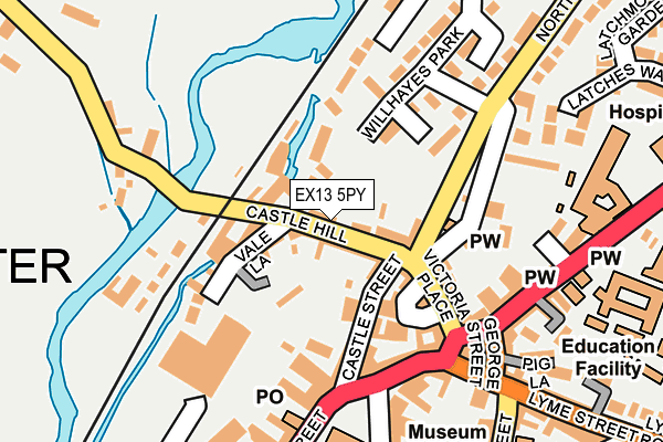 EX13 5PY map - OS OpenMap – Local (Ordnance Survey)