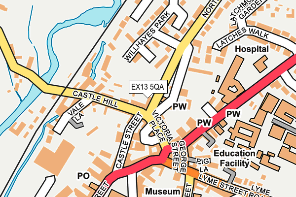EX13 5QA map - OS OpenMap – Local (Ordnance Survey)