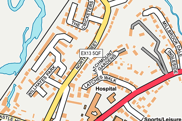 EX13 5QF map - OS OpenMap – Local (Ordnance Survey)