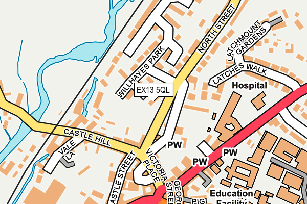 EX13 5QL map - OS OpenMap – Local (Ordnance Survey)