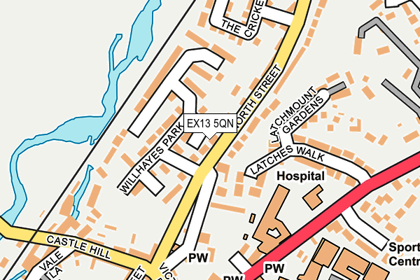 EX13 5QN map - OS OpenMap – Local (Ordnance Survey)