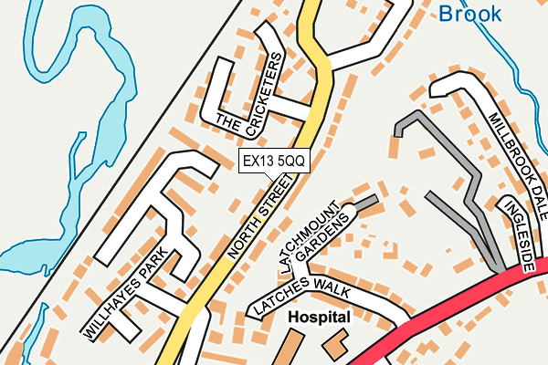 EX13 5QQ map - OS OpenMap – Local (Ordnance Survey)