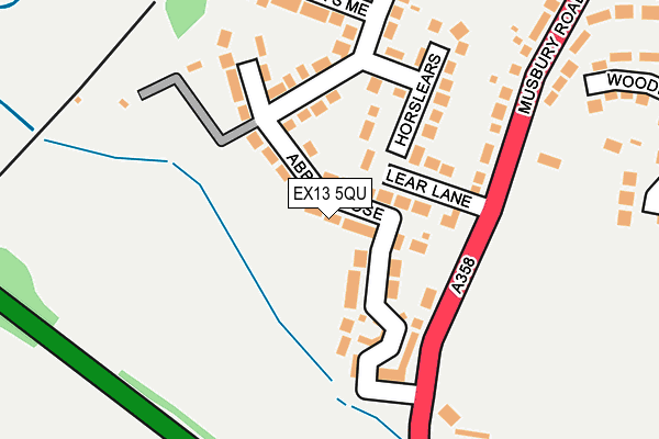 EX13 5QU map - OS OpenMap – Local (Ordnance Survey)